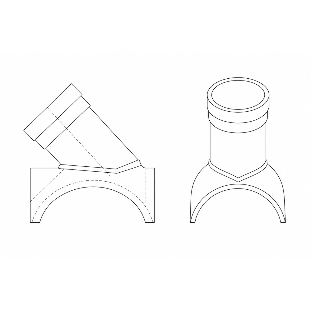 45 wye Saddle Duct Pipe PVC / CPVC
