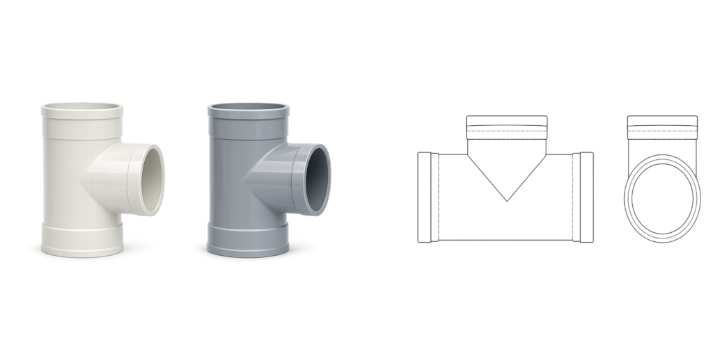 90 Degree Tee Branch PVC & CPVC