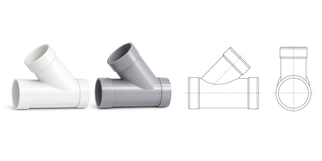 45 Degree Wye Branch PVC & CPVC