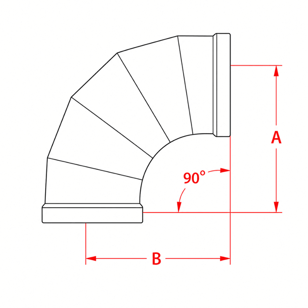 90 Degree Elbow Duct Pipe PVC / CPVC